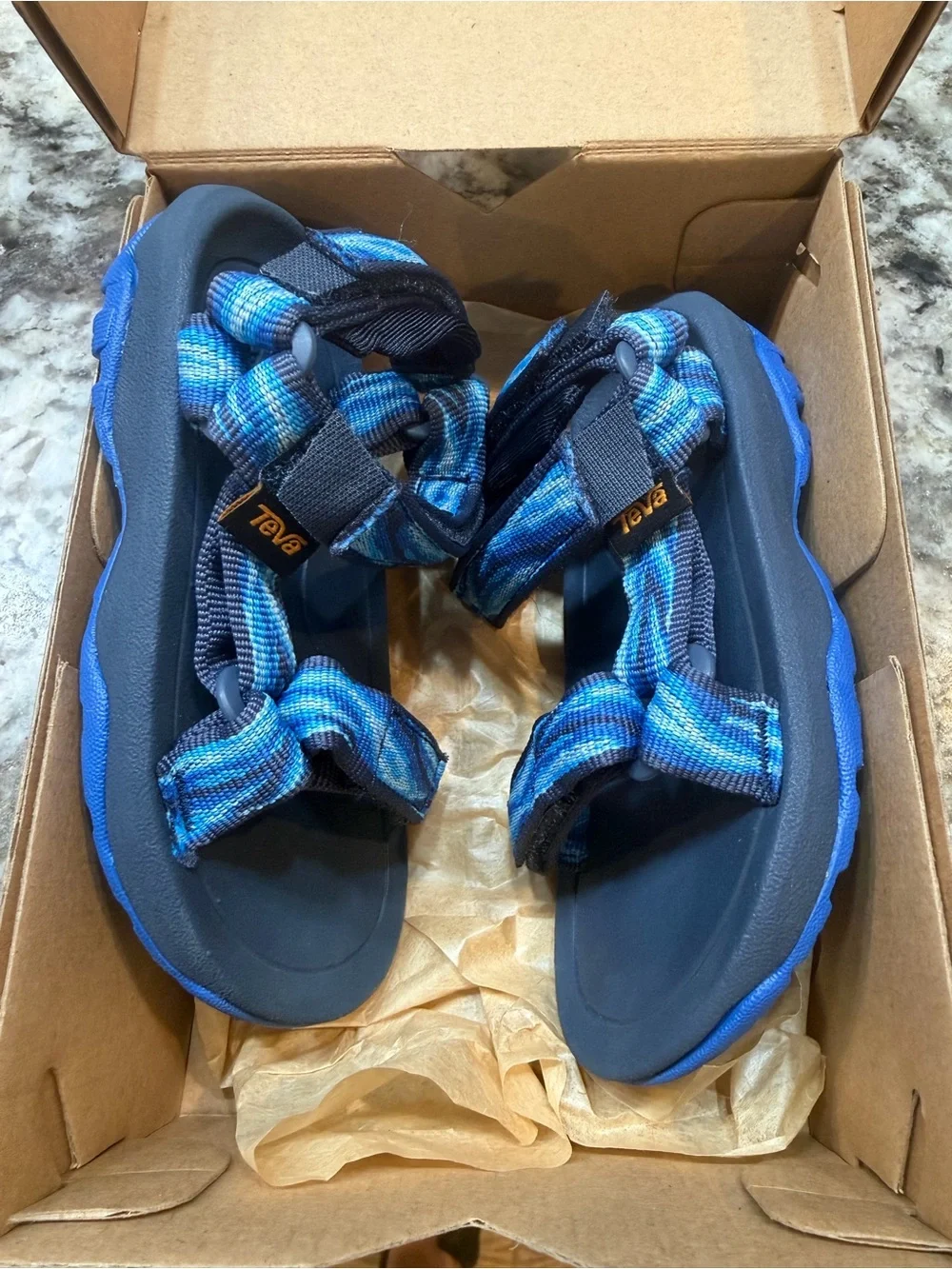 Teva Toddler Blue Patterned Adjustable Sport Sandals